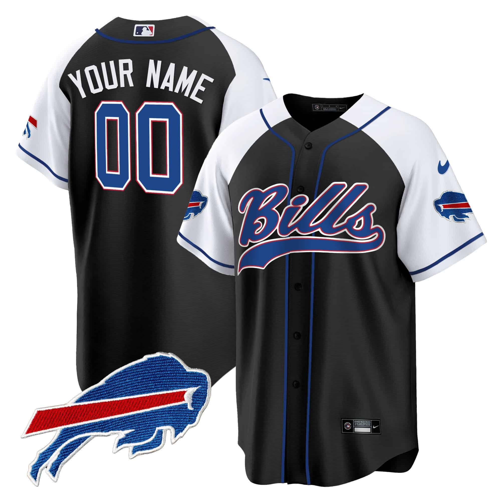 Men Buffalo Bills Black 2024 Nike Baseball Custom NFL Jersey style 1->indianapolis colts->NFL Jersey